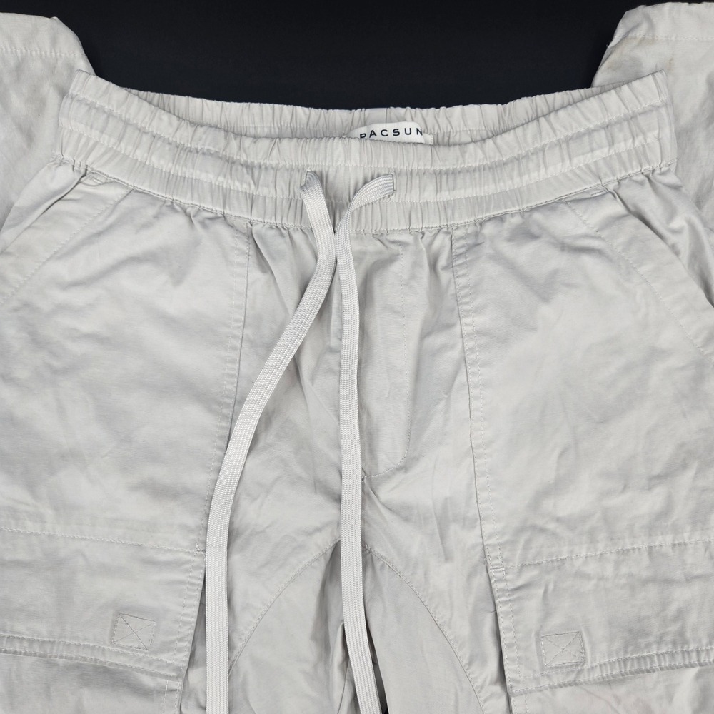 PacSun Grey Utility Cargo Joggers Gorpcore Techwear Drawstring Hem‎ Mens Small - Picture 3 of 16
